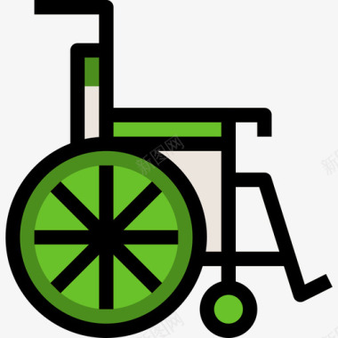 轮椅医疗保健10线性颜色图标图标