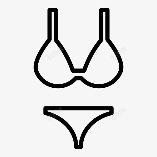 比基尼胸罩内裤图标svg_新图网 https://ixintu.com 两件套 内裤 性感 比基尼 胸罩