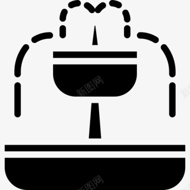 喷泉房地产103实心图标图标