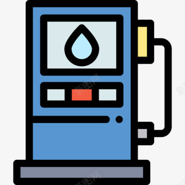 加油站车库10线颜色图标图标