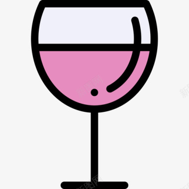 酒杯派对和庆典14线性颜色图标图标