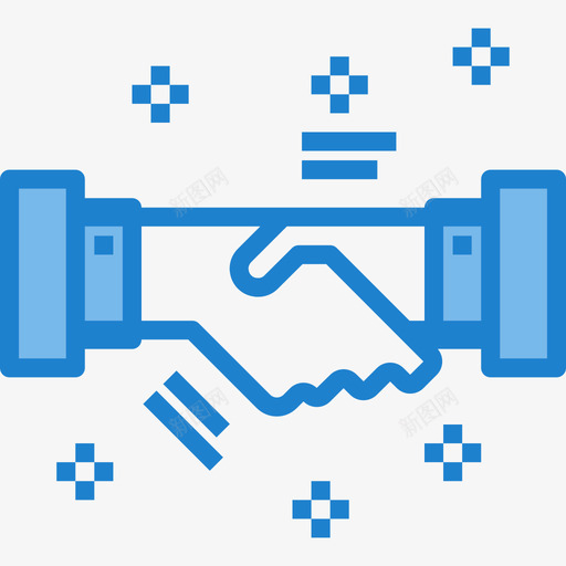 握手启动32蓝色图标svg_新图网 https://ixintu.com 启动32 握手 蓝色