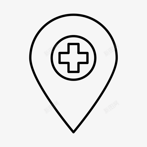 医院地点区域位置图标svg_新图网 https://ixintu.com 位置 区域 医院地点 医院线路图标