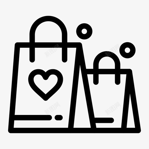购物袋心爱图标svg_新图网 https://ixintu.com 婚礼 心 情人节 情人节免费矢量图标 爱 购物袋