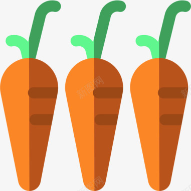 胡萝卜感恩节30平淡图标图标