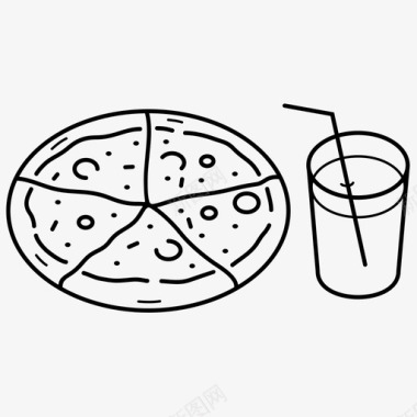 披萨饮料快餐图标图标