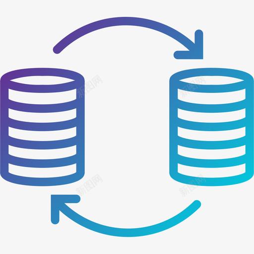 数据库数据网络4梯度图标svg_新图网 https://ixintu.com 数据库 数据网络4 梯度