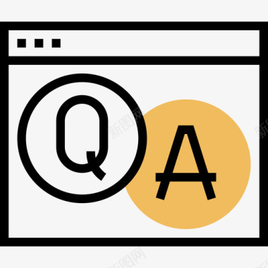 QA帮助和支持16黄色阴影图标图标