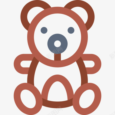 泰迪熊11游乐园线性颜色图标图标