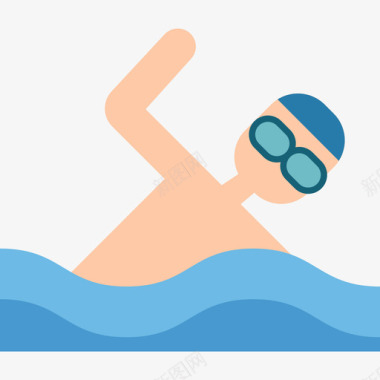 游泳健康10平坦图标图标