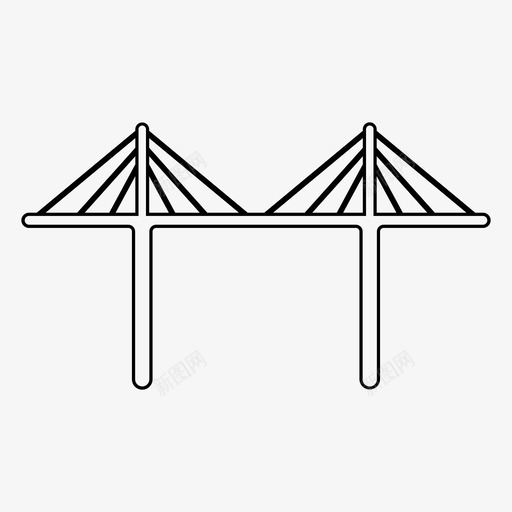 米劳高架桥建筑著名地标图标svg_新图网 https://ixintu.com 世界旅游 建筑 法国 米劳高架桥 著名地标