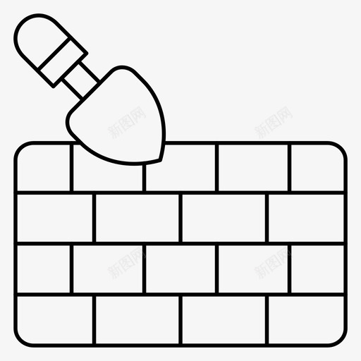 墙建筑瓷砖图标svg_新图网 https://ixintu.com 在建细线图标 墙 建筑 滑车 瓷砖