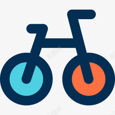 自行车运动型60线性颜色图标图标