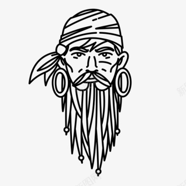 海盗胡子帽子图标图标