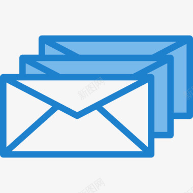 信件办公工具5蓝色图标图标
