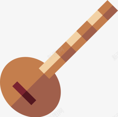 班卓琴音乐和乐器11扁平图标图标
