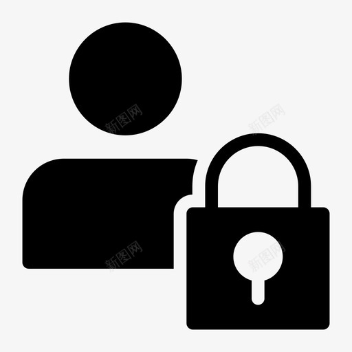 锁定帐户配置文件图标svg_新图网 https://ixintu.com 安全 帐户 用户 网站托管字形图标 配置文件 锁定