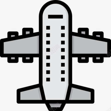 飞机56号机场线性颜色图标图标