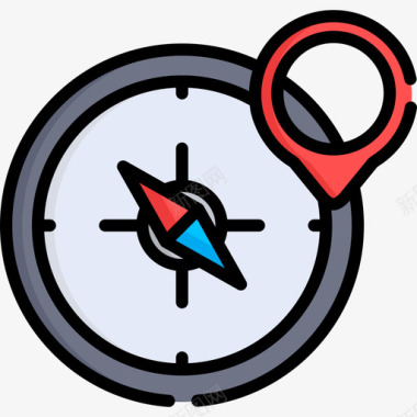 指南针startups7线性颜色图标图标