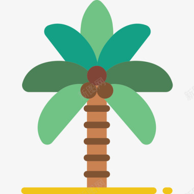 棕榈树热带26平坦图标图标
