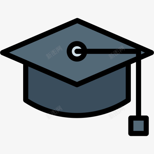 毕业帽学历167线型颜色图标svg_新图网 https://ixintu.com 学历167 毕业帽 线型颜色