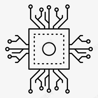 芯片处理器cpu微芯片图标图标