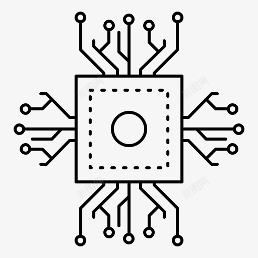 芯片处理器cpu微芯片图标svg_新图网 https://ixintu.com cpu 微芯片 技术 硬件工程和互联网 芯片处理器