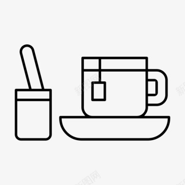 茶和糖咖啡食物图标图标
