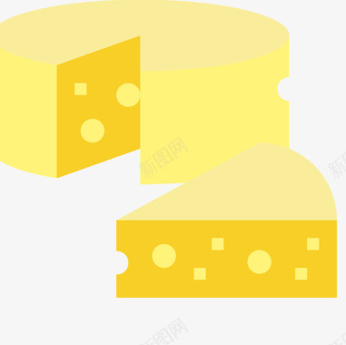 奶酪面包房74扁平图标图标