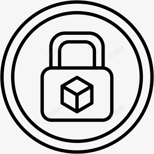 区块链安全保护加密货币和区块链银行业务图标svg_新图网 https://ixintu.com 保护 加密货币和区块链银行业务 区块链安全