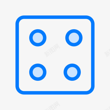骰子扑克3蓝色图标图标