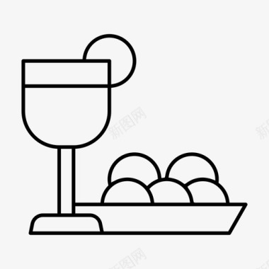 食品和饮料咖啡馆饼干图标图标
