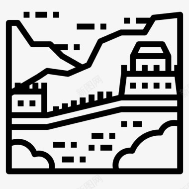 长城中国纪念碑图标图标