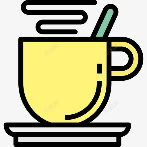 咖啡休息时间面包房76线性颜色图标svg_新图网 https://ixintu.com 咖啡休息时间 线性颜色 面包房76