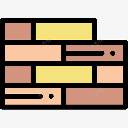 砖墙建筑18线条色彩图标svg_新图网 https://ixintu.com 建筑18 砖墙 线条色彩