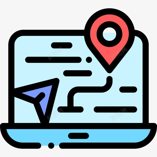 目的地导航和地图7线性颜色图标svg_新图网 https://ixintu.com 导航和地图7 目的地 线性颜色