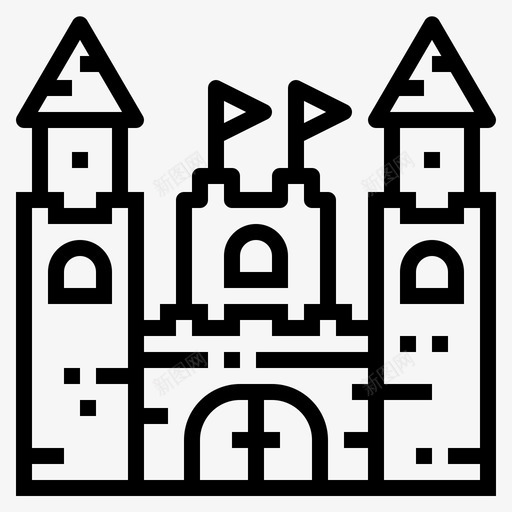 建筑城堡纪念碑图标svg_新图网 https://ixintu.com 城堡 建筑 纪念碑