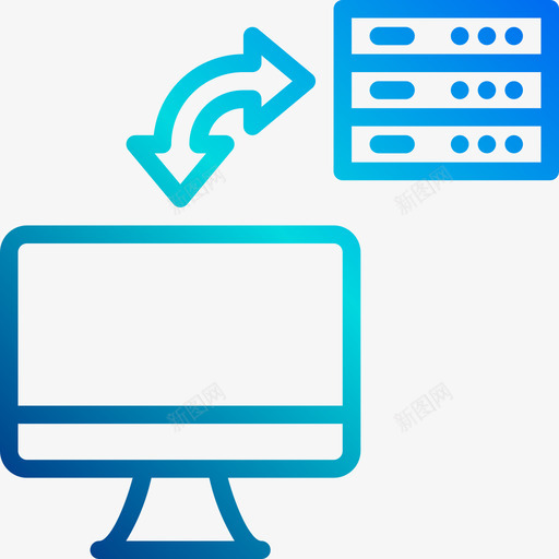 数据传输数据库和云线性梯度图标svg_新图网 https://ixintu.com 数据传输 数据库和云 线性梯度