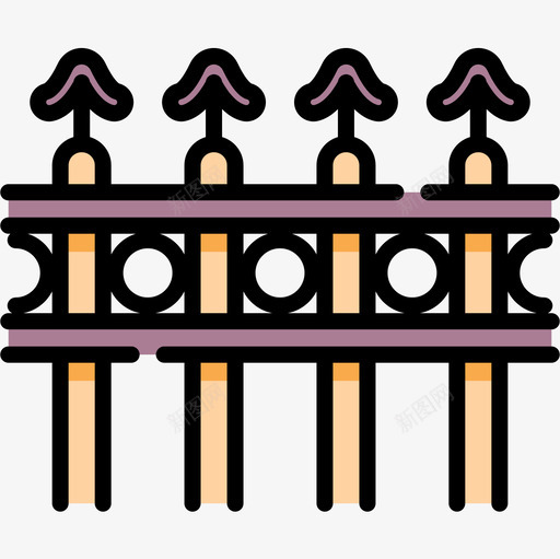 栅栏建筑20线颜色图标svg_新图网 https://ixintu.com 建筑20 栅栏 线颜色