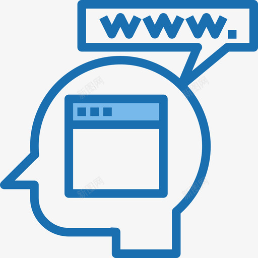 Www浏览器和接口9蓝色图标svg_新图网 https://ixintu.com Www 浏览器和接口9 蓝色