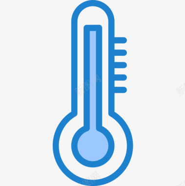 温度计天气183蓝色图标图标