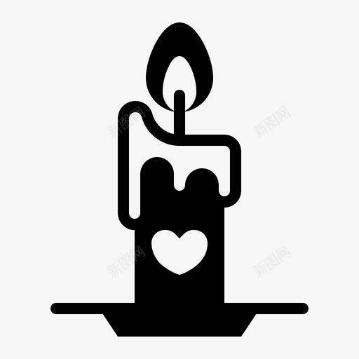 蜡烛光爱图标svg_新图网 https://ixintu.com 光 情人节 有爱的情人节 浪漫 爱 蜡烛