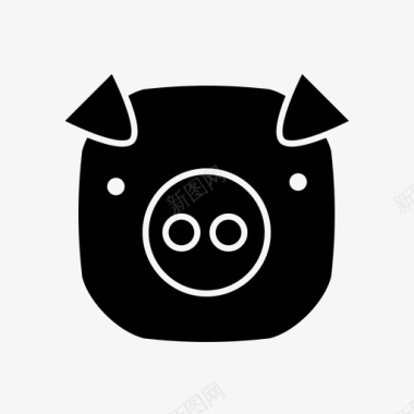 猪动物可爱的图标图标