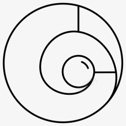 斐波那契黄金比例标志对数螺旋图标高清图片