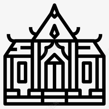寺庙文化雕塑图标图标