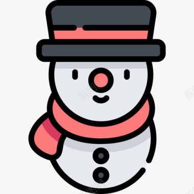 雪人圣诞128线性颜色图标图标