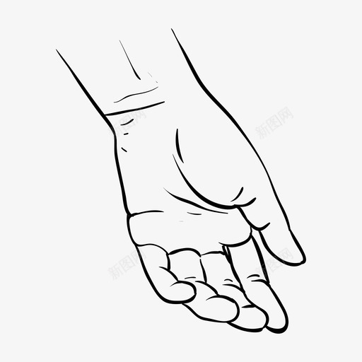 放松的手手势手绘图标svg_新图网 https://ixintu.com 手势 手绘 放松的手