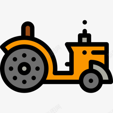 拖拉机在村里6线颜色图标图标