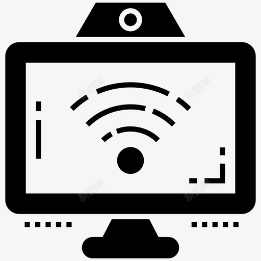 wifi信号计算机屏幕无线连接图标svg_新图网 https://ixintu.com wifi信号 技术设备字形图标 无线互联网 无线网络 无线连接 计算机屏幕