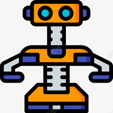 机器人玩具27线性颜色图标图标